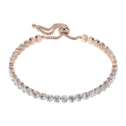 Catena regolabile in oro rosa con cristalli dargento