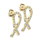 Stud earrings gold-plated bow with crystals silver