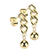 Boucles doreilles dorées pendentif maillons avec...