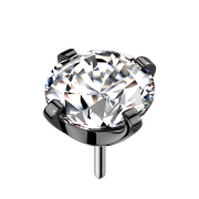 Threadless noir serti de cristaux argentés