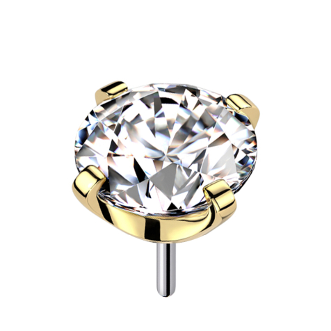 Threadless vergoldet mit Kristall silber gefasst