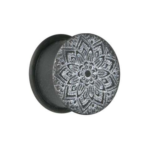 Flesh Plug noir fleur