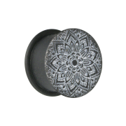 Flesh Plug noir fleur