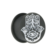 Flesh Plug schwarz Hamsa