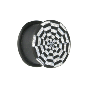 Flesh Plug schwarz Spinnennetz