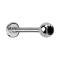 Micro Labret argenté avec boule et cristal noir