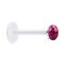 Micro Labret transparent mit Kristallscheibe fuchsia Epoxy Schutzschicht
