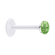 Micro Labret transparent avec disque de cristal vert...