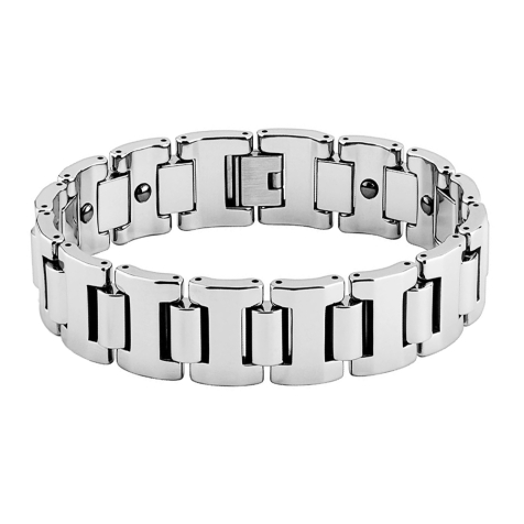 Bracelet à maillons argentés bords cassés