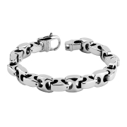 Bracciale a maglie con ancora in argento