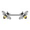 Barbell argent abeille cristaux argent