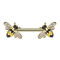 Barbell plaqué or abeille cristaux argent