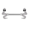 Barbell argent serpent cristaux argent