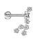 Micro labret filo interno argento segno zodiacale Leone con cristalli