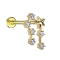 Micro labret filo interno placcato oro segno zodiacale Cancro con cristalli