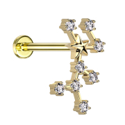 Micro Labret Innengewinde vergoldet Sternzeichen Jungfrau...