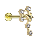Micro Labret femelle doré signe astrologique...