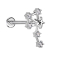 Micro labret inner thread silver zodiac sign Libra with crystals