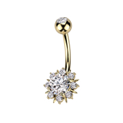 Banana gold-plated with ball crystal silver sun with...