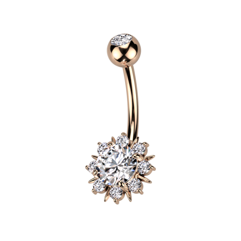 Banane rosegold mit Kugel Kristall silber Sonne mit Kristallen