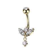 Banana gold-plated with ball crystal silver sprout...