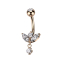 Banana rose gold with ball crystal silver sprout pendant crystal