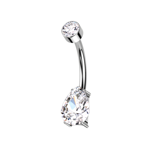 Banane Innengewinde silber Zylinder Kristall silber Kristalltropfen silber