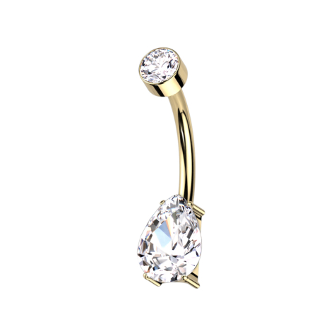 Banane filetage intérieur plaqué or cylindre cristal argent goutte cristal argent