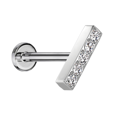 Micro Labret senza filettatura argento con cristalli argentati