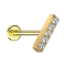 Micro Threadless Labret vergoldet Balken Kristalle silber