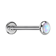 Micro Threadless Labret argento disco arrotondato opale...