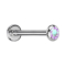 Micro Labret sans filetage argenté disque arrondi cristal multicolore