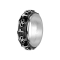 Ring silver center black with skulls and crosses