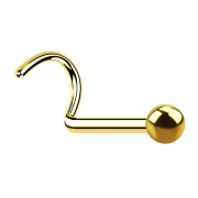 Clou doreille courbé plaqué or avec boule