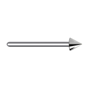 Bent silver nose stud with cone
