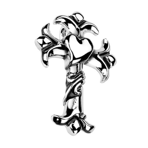 Anhänger silber Kreuz mit Herz