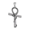Pendentif argent croix serpentine avec cristaux