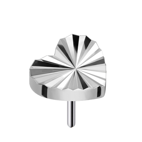 Threadless Diamantschliff Scheibe Herz silber