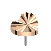 Threadless Diamantschliff Scheibe Herz rosengold