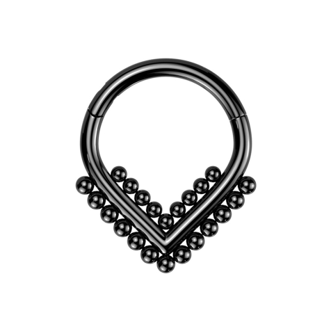 Anello micro segmentato pieghevole angolare nero con sfere