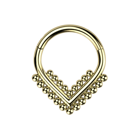Micro Segmentring klappbar Winkel vergoldet mit Kugeln