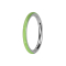 Micro segment ring, foldable, silver with green "glow" on the side