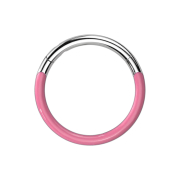 Micro Segmentring klappbar silber front pink...