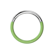 Micro Segmentring klappbar silber front grün...