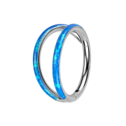 Micro segment ring, foldable, silver, two rings with blue...