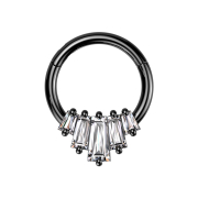 Micro Segmentring klappbar schwarz fünf Kristalle...