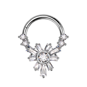 Micro segment ring hinged silver four round and baquette...