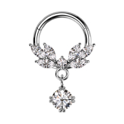 Micro anneau segment pliable argent cristal vigne...