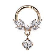 Micro anneau segment pliable or rose cristal vigne...