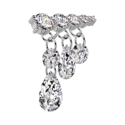 Pendentif descendant sans filetage en cristaux...